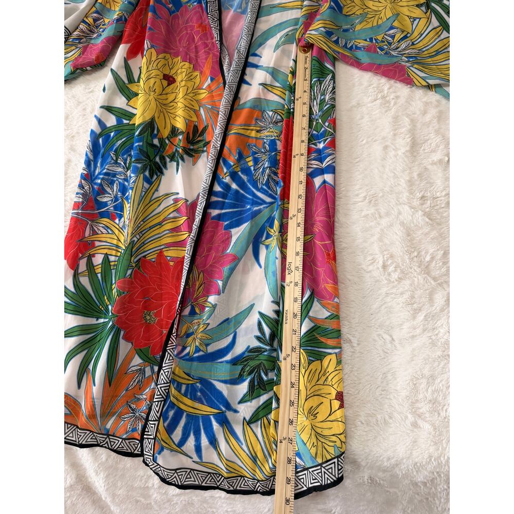 Freemarket Flying Tomato Kimono Cardigan Womens M Boho Floral Duster Open Front - Picture 5 of 6